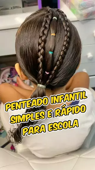 penteados infantil simples e fácil para escola